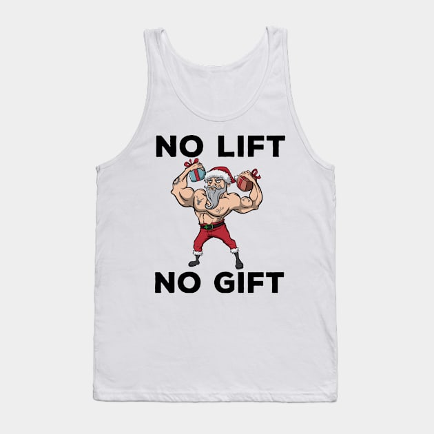 Workout Lifting Lifter Santa Claus Gym Christmas Fitness Tank Top by TellingTales